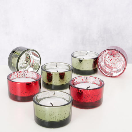 Boltze home tealight holder glass set a 4 h3cm