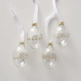 Boltze home deco pendant egg glass set 4-piece ã˜4xh7cm matt or clear with text