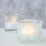 Boltze home tea light holder glass flower ø7.8x6cm