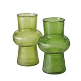 Boltze home vase glass green h20cm