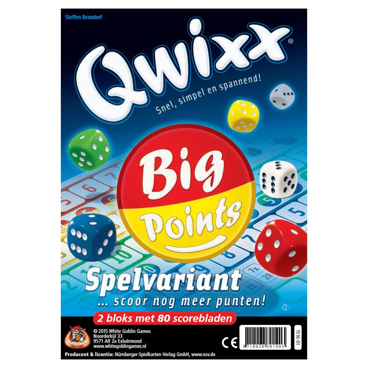 Vita Goblin -spel Qwixx Expansion Points