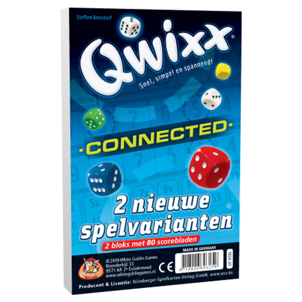 Vita goblin -spel Qwixx expansion ansluten