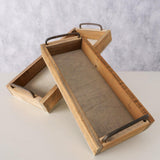 Boltze home tray wood 2-piece