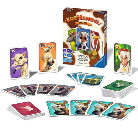 Ravensburger Cow Trade Master, d'Kaartespill fir 2 bis 6 scrupulous Kéi Händler vun 10 Joer a méi.