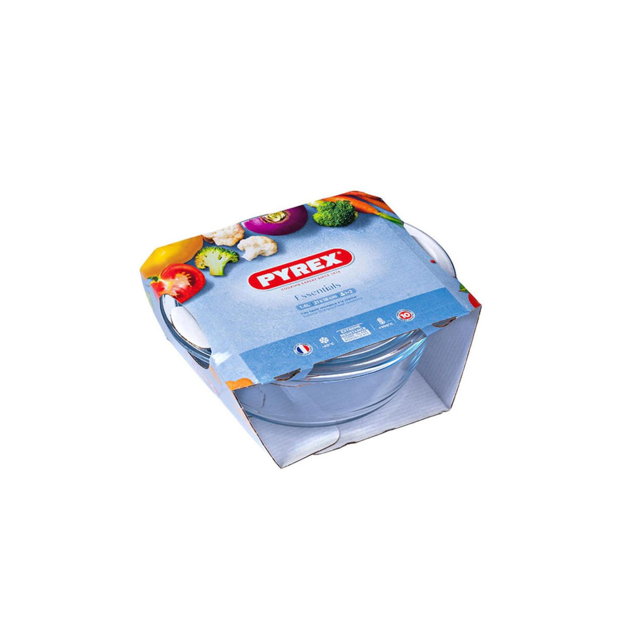 Pyrex round bowl with lid 2.3+0.7l