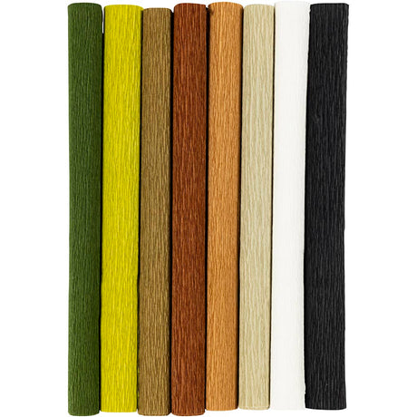 Creativ Company Crêpe Pabeier, Blat 25x60 cm, Crêpe Verhältnis: 180%, 105 gr, natierlech, 8 Blieder 1 Këscht