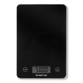 Inventum ws305b - digitalna kuhinjska tehtnica - 1 gr do 5 kg - funkcija tare - steklena površina - vključno z baterijo - črno steklo