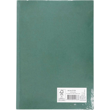Barvni karton Creativ company, a4, list 210x297 mm, 180 gr, temno zelen, 20 listov 1 škatla