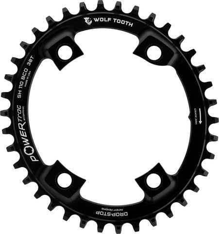 Wolf Tooth Components elliptical 110 BCD asymmetric 4-bolt chainring for Shimano