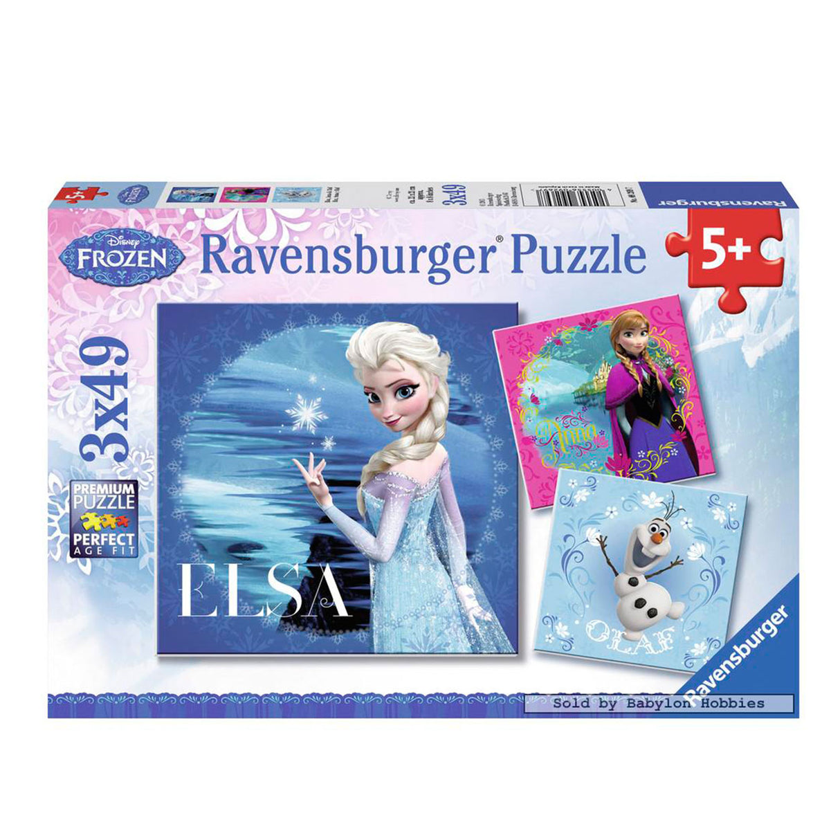 Ravensburger - gefruerene Puzzle: Elsa Anna Olaf 3x49st.