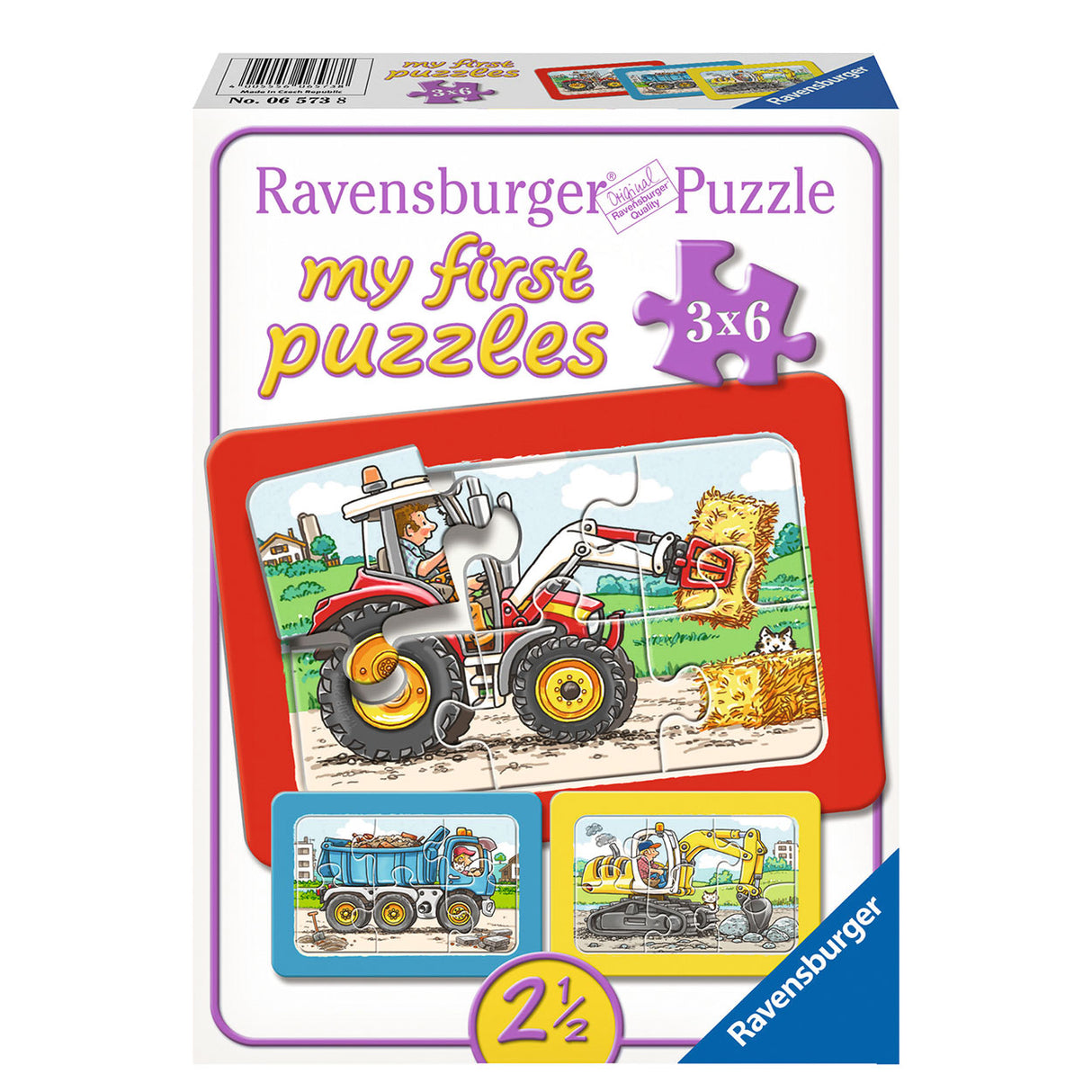 Ravensburger - Traktor s rypadlo a překlápěcí auto 3x6 kusů