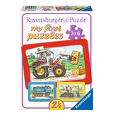 Ravensburger - Traktor s rypadlo a překlápěcí auto 3x6 kusů