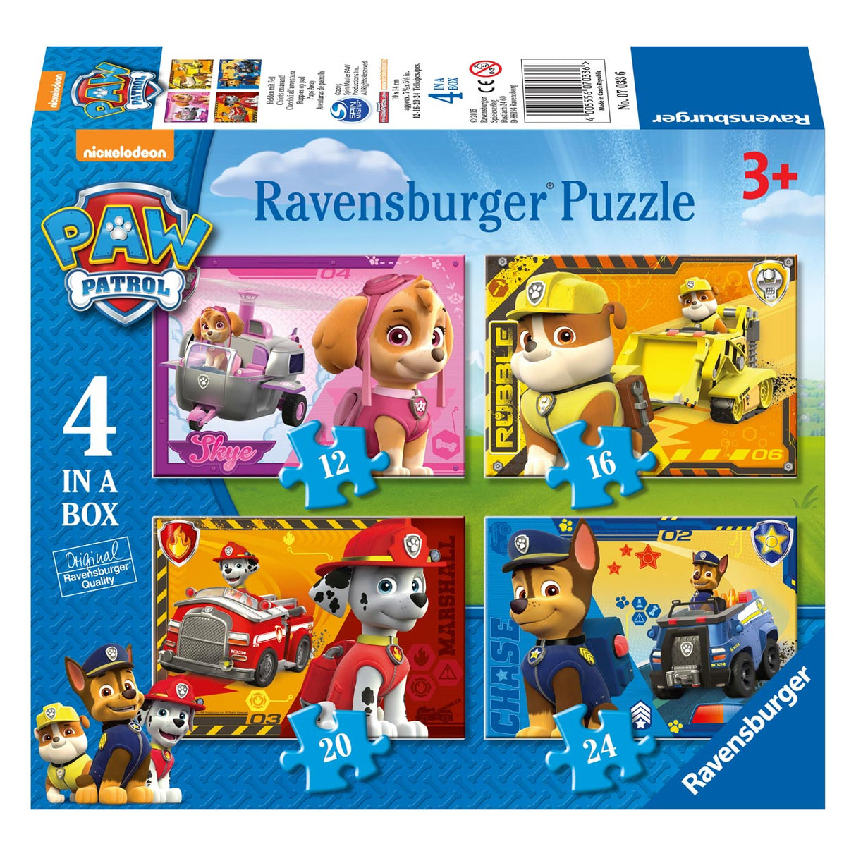 Ravensburger Puzzle Welpen op der Strooss, 4in1