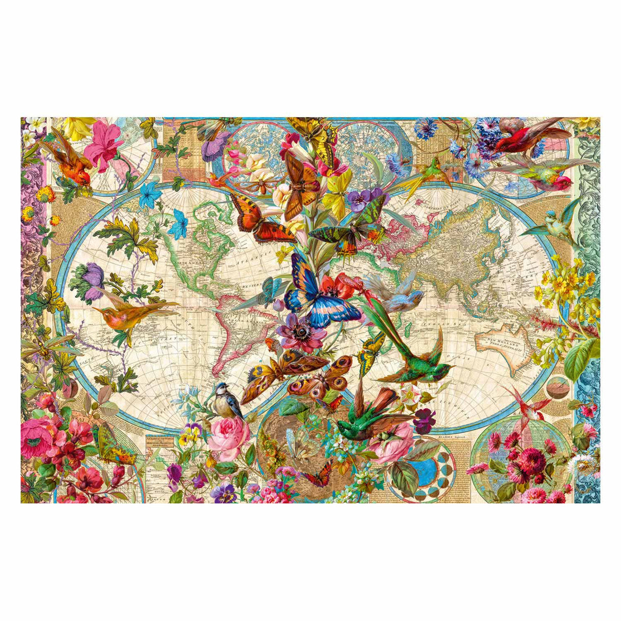 Ravensburger Jigsaw Puzzle Flora and World Map, 3000st.