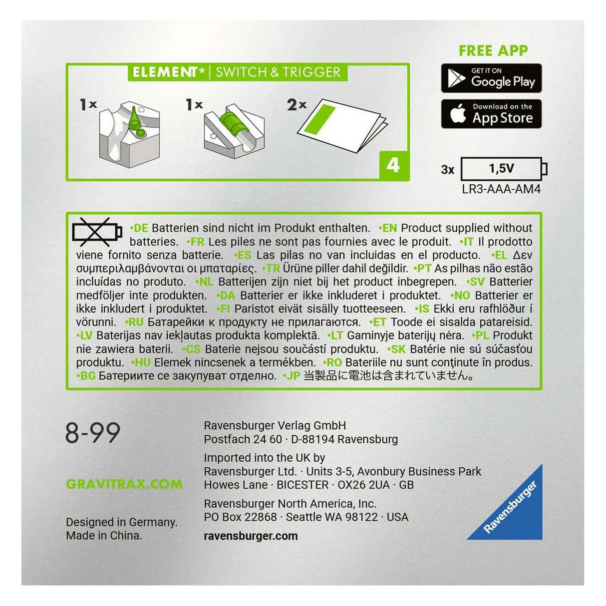 Ravensburger Gravitrax Element Schalter Ausléiser Expansiounset