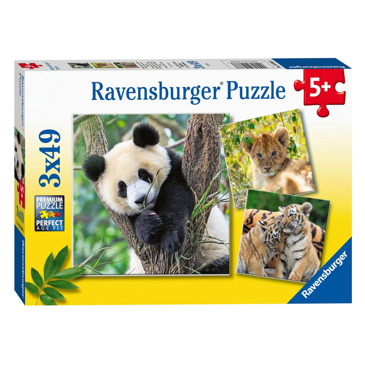 Ravensburger Puzzle Panda Tiger and Lion 3x49st.