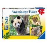 Ravensburger - Puzzle Panda Tiger og Lion 3x49st.