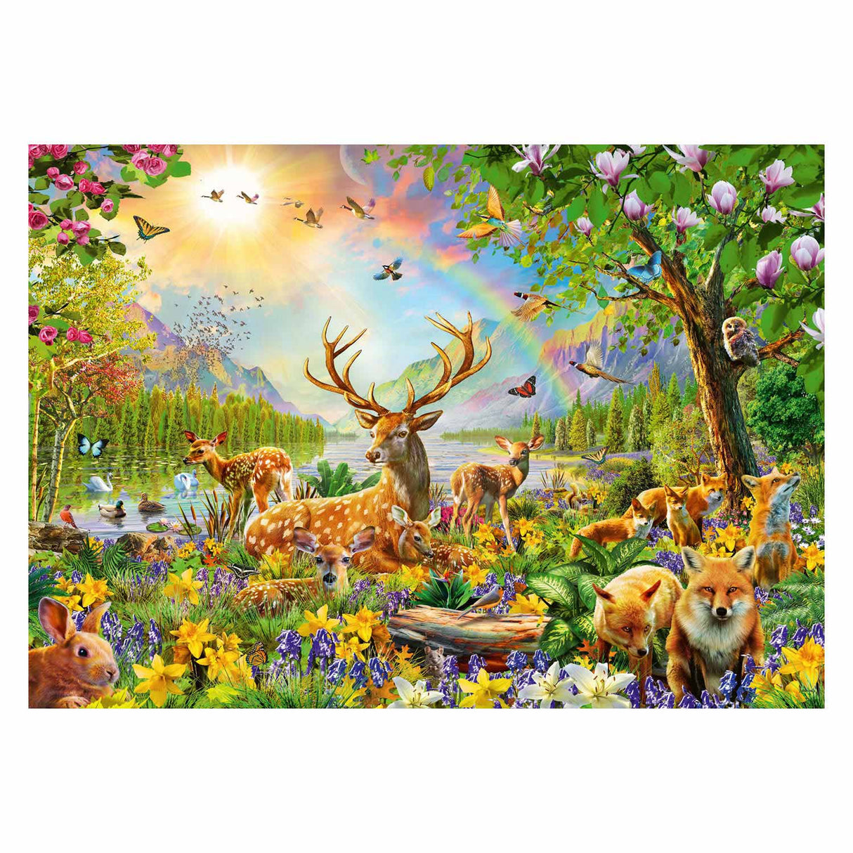 Ravensburger - Puzzle Beautiful Deer Family 200 Pieces XXL