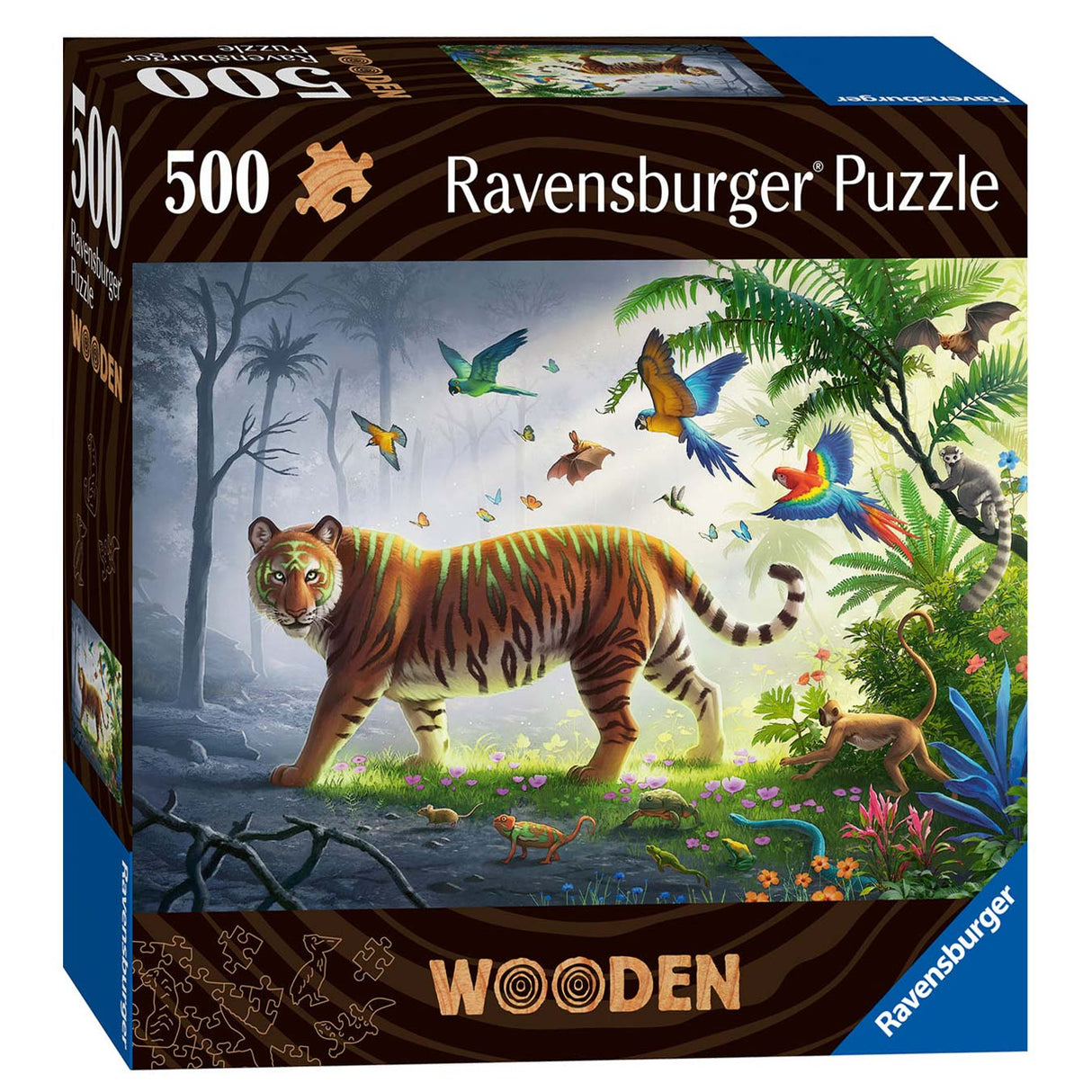 Ravensburger en bois Puzzle Tiger dans la jungle, 500e.