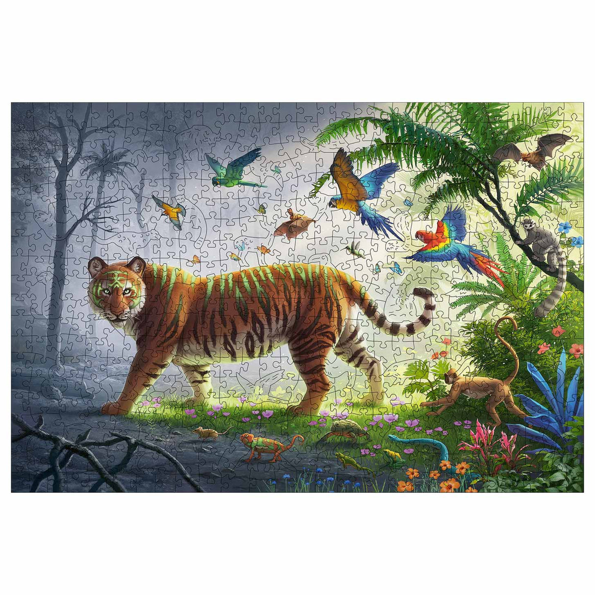 Ravensburger träpussel tiger i djungeln, 500st.