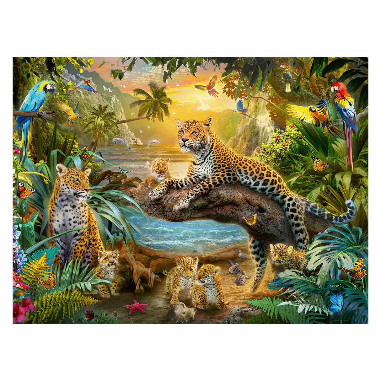 Ravensburger puzzle leopards v džungli, 1500st.