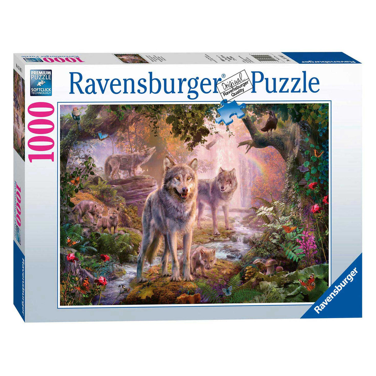 Rodina Ravensburger Puzzle Wolven v létě 1000.