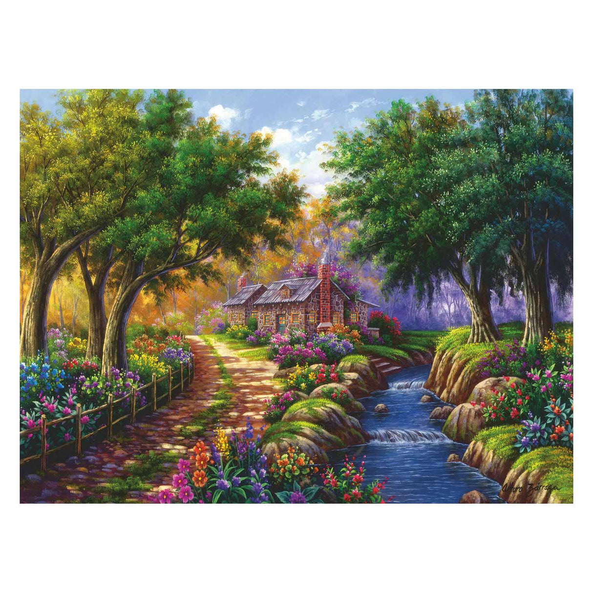 Puzzle Cottage Ravensburger na reki, 1500st.