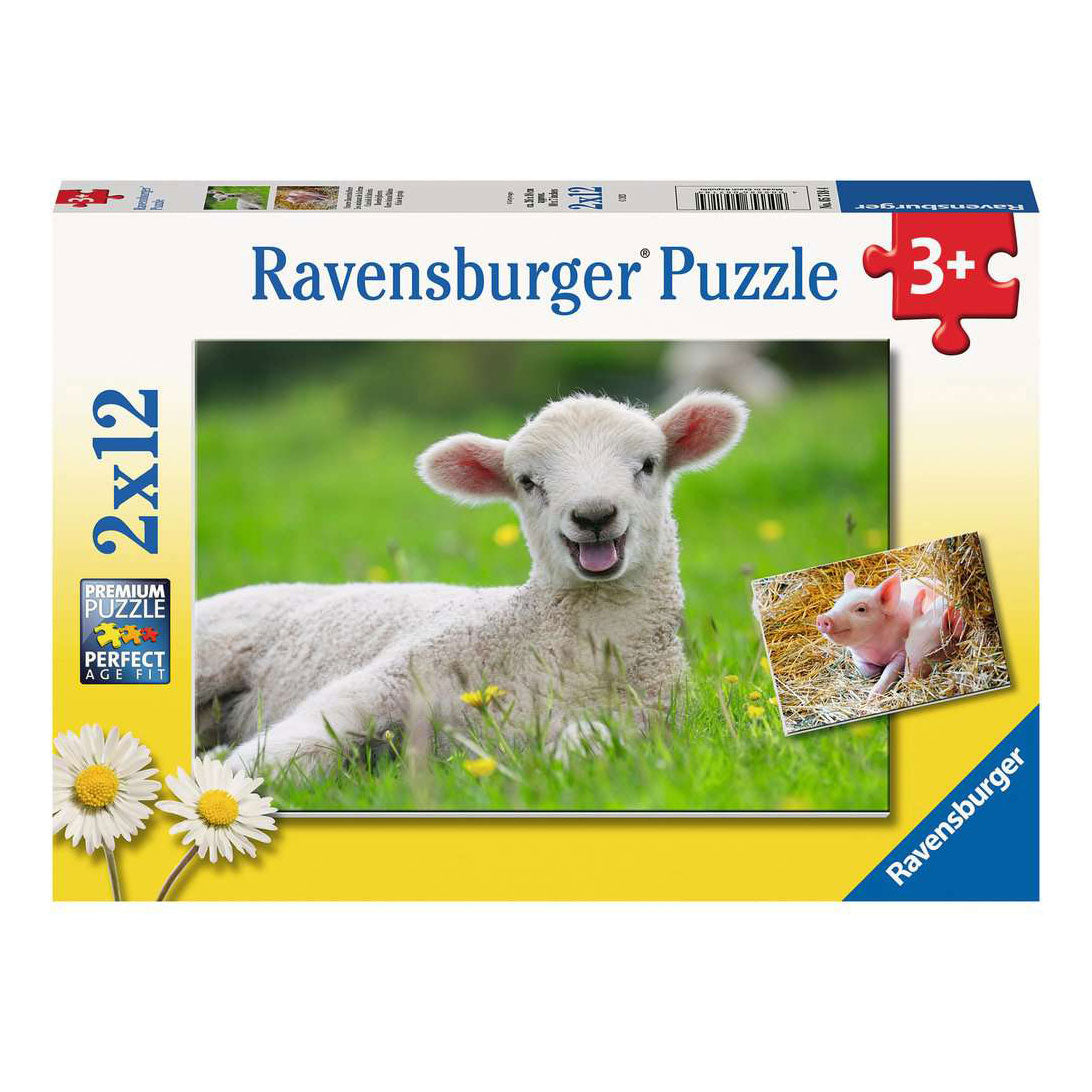 Ravensburger - Puzzle linii zwierząt hodowlanych 2x12 sztuki