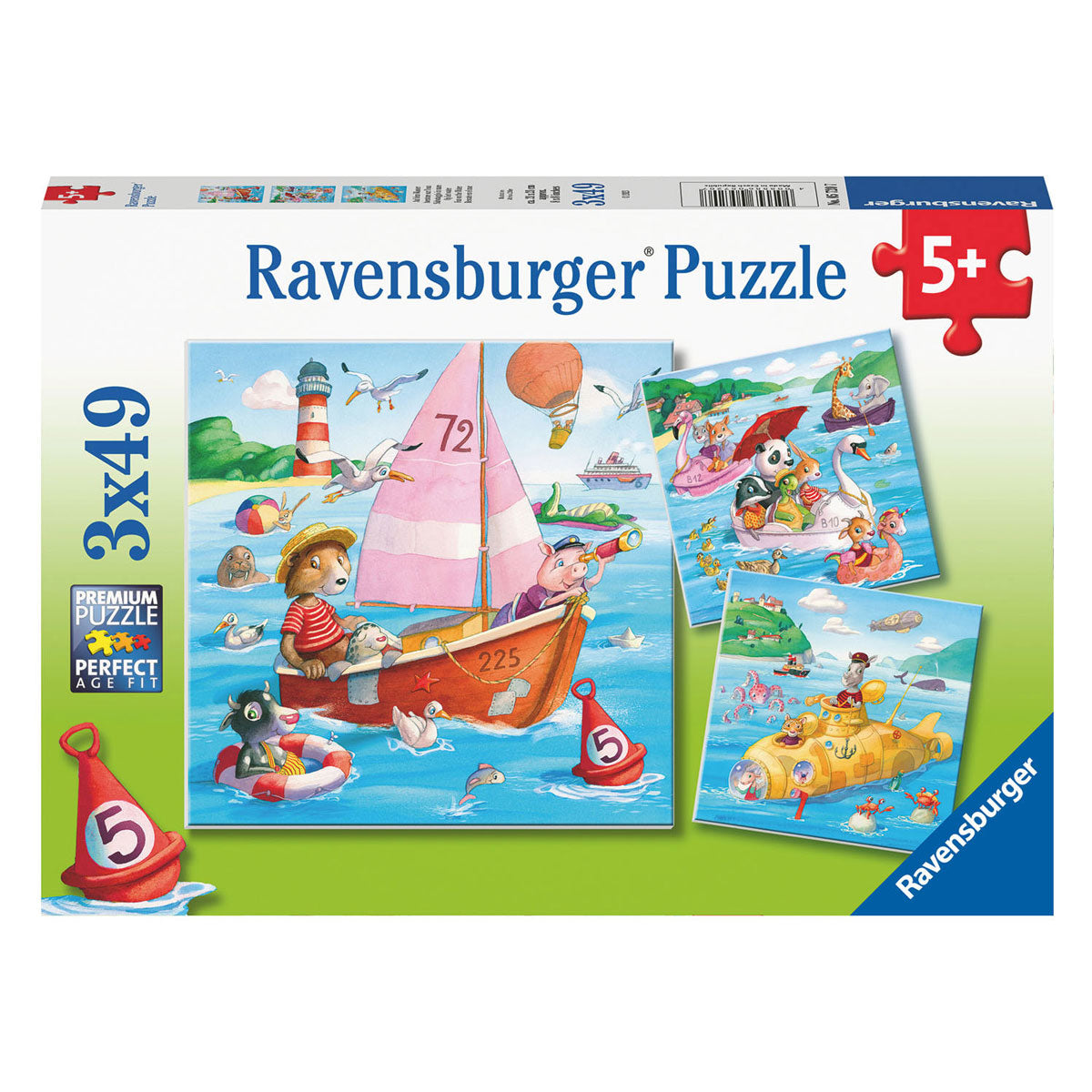 Ravensburger vannkjøretøyer spiller puslespill 3x49st.