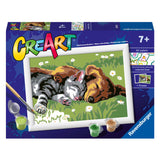 Ravensburger Creart Painting on Number Sleeping Cats And Dogs