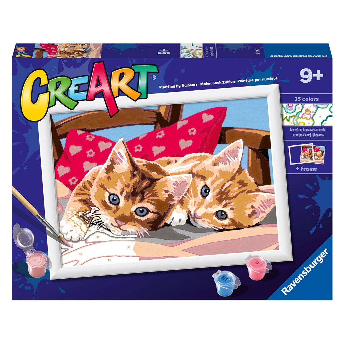 Ravensburger Creart Maleri på nummer to omfavnede katte