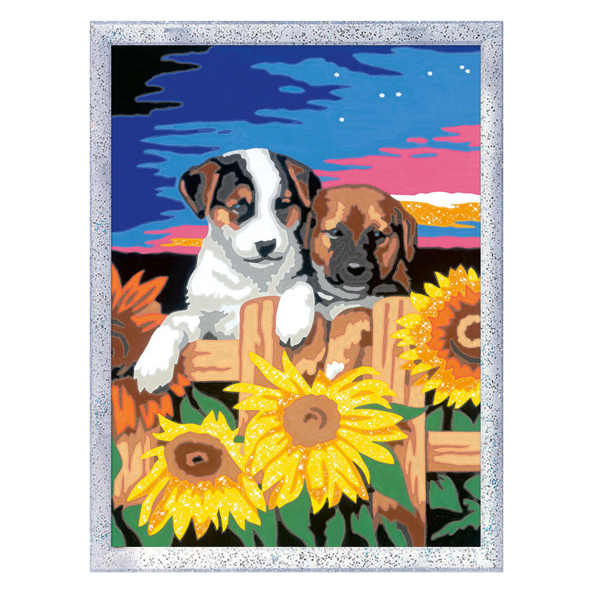 Ravensburger Creart peinture au nombre de chiens de coucher du soleil