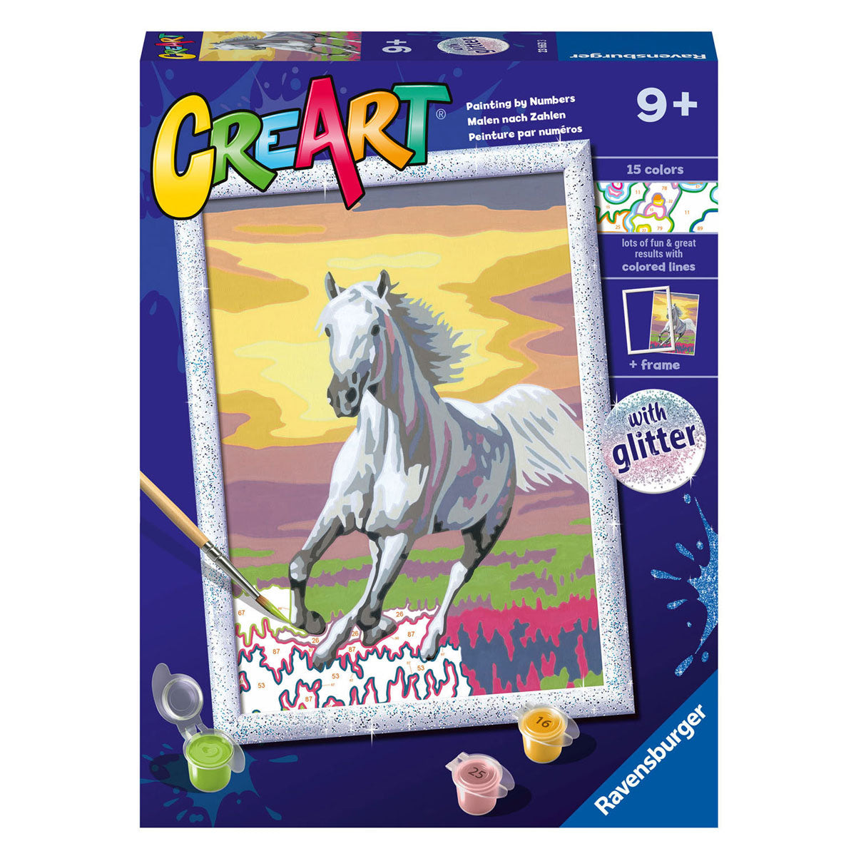 Ravensburger Kreart Gemälde auf Number Horse bei Sonnenuntergang