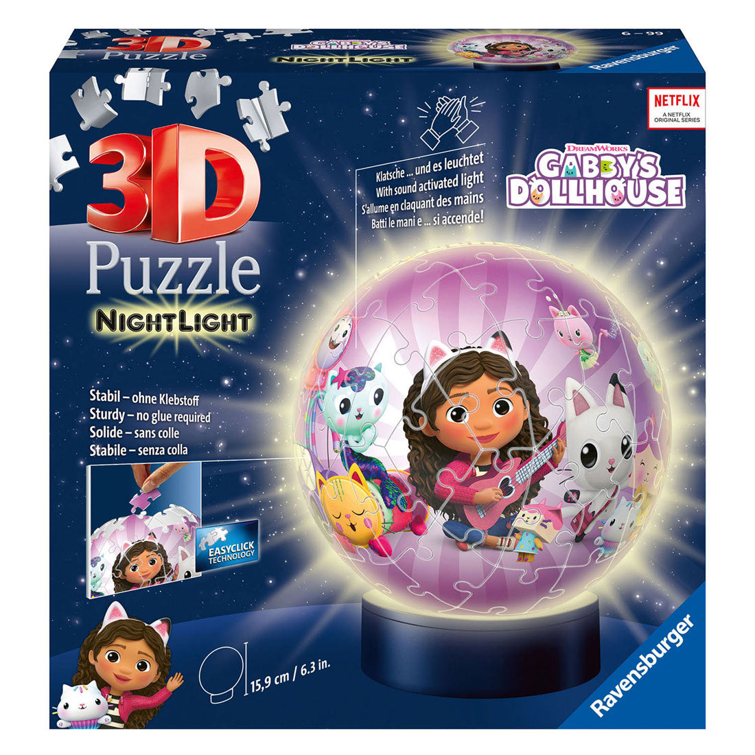 Ravensburger 3D Puzzle Gabbys Dollhouse Night Lamp, 72: e.