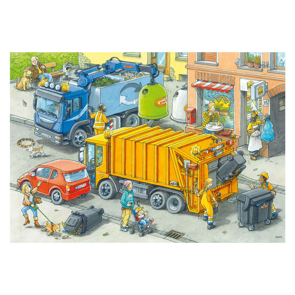 Ravensburger Jigsaw Puzzle Garbage Truck and Arbanch, 2x24st.