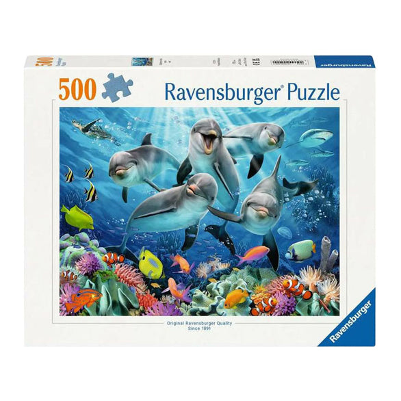 Ravensburger Jigsaw Dolphins w rafie koralowej, 500st.