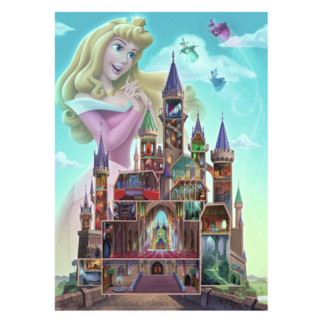 Puzal míreanna mearaí Ravensburger Caisleáin Disney aurora, 1000 ríomhaire.