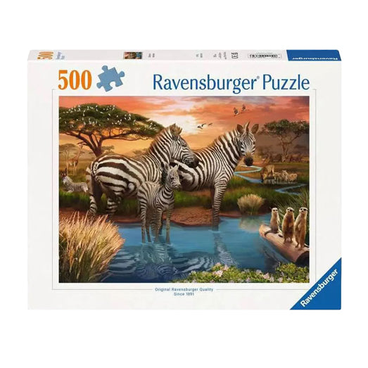 Ravensburger Jigsaw Zebras nel luogo di bevute, 1000st.