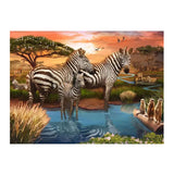 Ravensburger Jigsaw Zebras på The Drinking Place, 1000st.