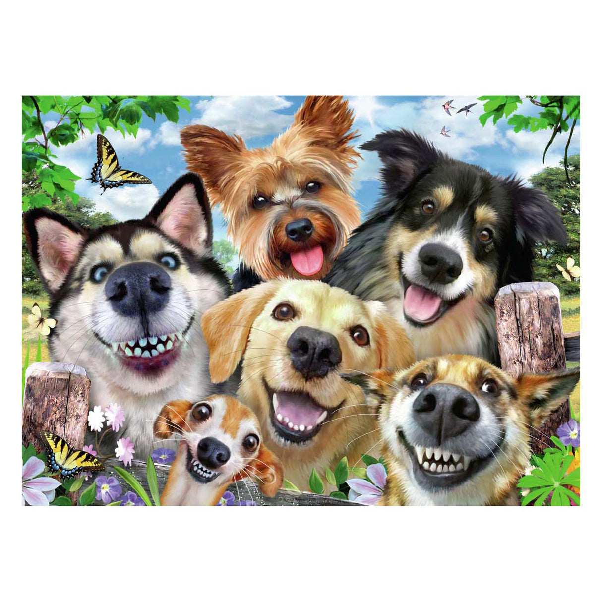 Ravensburger Jigsaw -puslespil muntre hunde, 1000st.