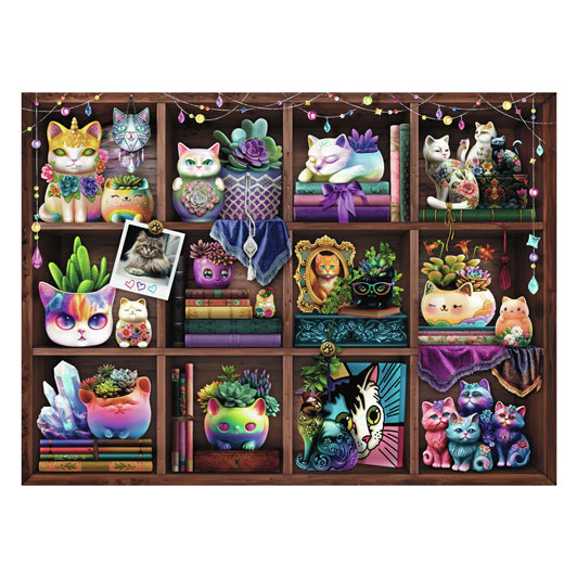 RAVENSBURGER puzzle puzzle gatti e succulenti, 500st.