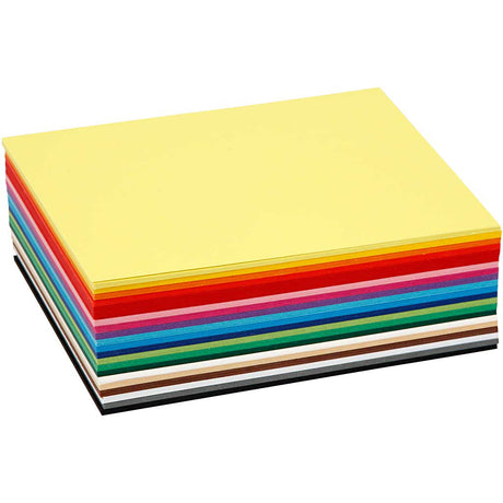 Colortime faarwege Karton, A6, Blat 105x148 mm, 180 gr, verschidde Faarwen, 120 verschidde Blieder 1 Këscht