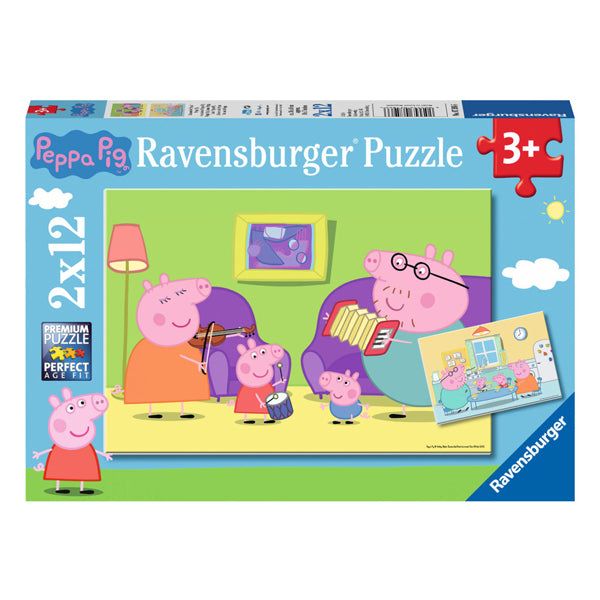 RAVENSBURGER JIGSAW puzzle a casa a Peppa Pig, 2x12 PC.