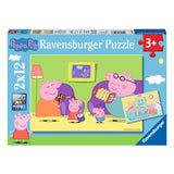 Ravensburger jigsauw Puzzle doheem beim Poppa Schwäin, 2x12 PCs.