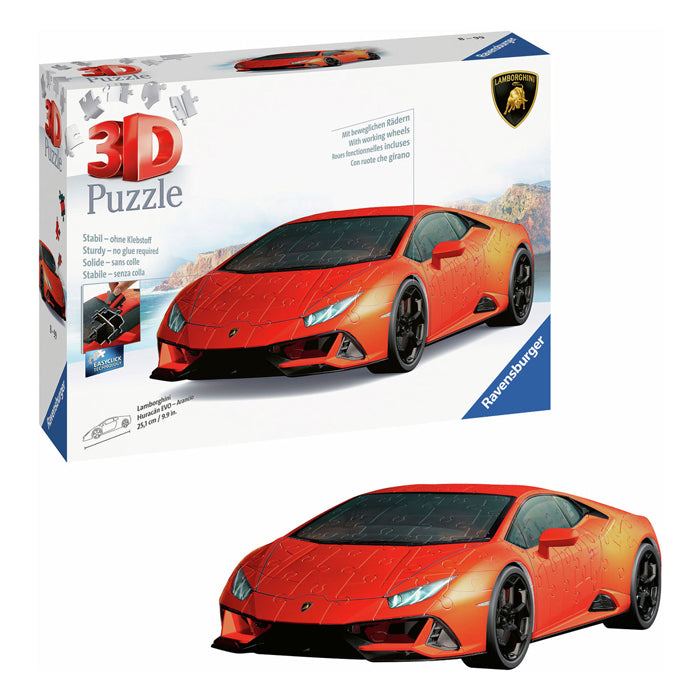 Ravensburger 3d Puzzle Huracan Evo Arancio, 108e.