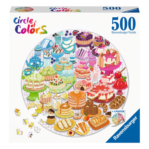 Ravensburger Jigsaw -pussel runt Circle of Colors desserter bakverk, 500st.