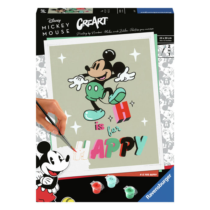 Ravensburger CreArt Schilderen op Nummer H Is For Happy Mickey Mouse