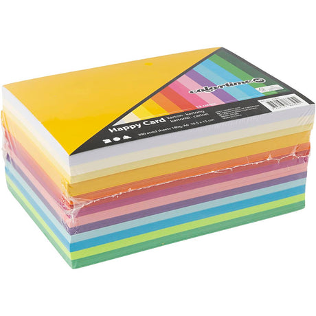 Colortime spring cardboard, a6, sheet 105x148 mm, 180 gr, various colors, 300 various sheets 1 box