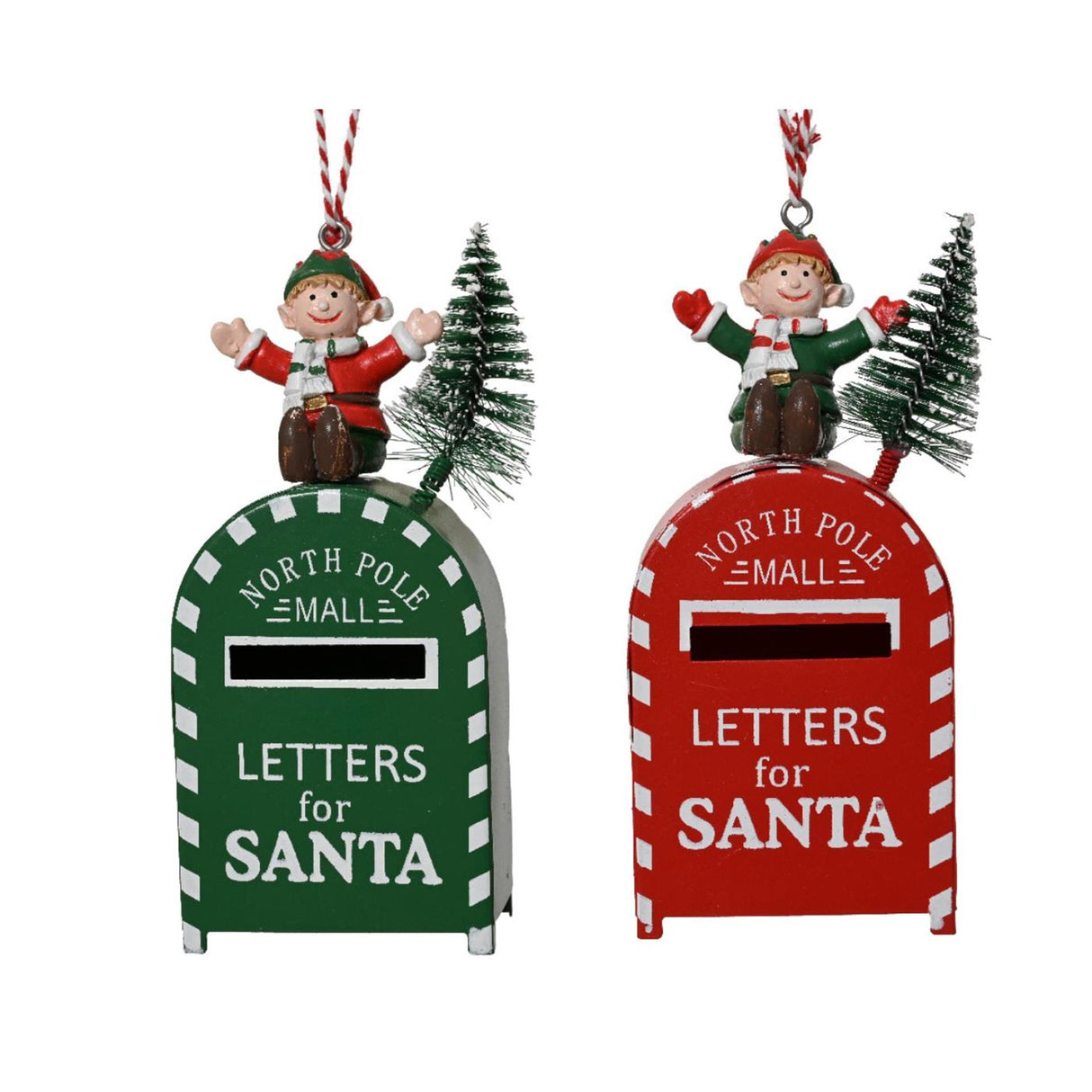 Decoris Christmas hanger letterbox iron 4x2.5x10cm