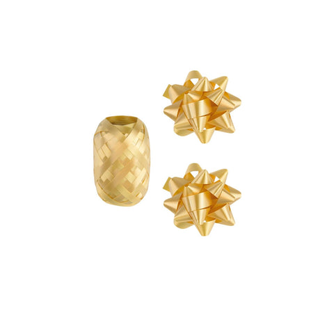 Paperdreams cadeauversieringset - goud 2 strikken met 20 meter krullint